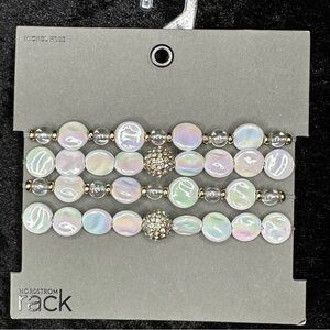 Nordstrom Rack Iridescent Beaded Stretch Bracelet Set